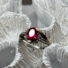 925 Sterling Silver & 10k Yellow Gold Ruby Ring Size 6