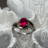 925 Sterling Silver & 10k Yellow Gold Ruby Ring Size 6