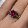925 Sterling Silver & 10k Yellow Gold Ruby Ring Size 6