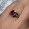 925 Sterling Silver & 10k Yellow Gold Ruby Ring Size 6