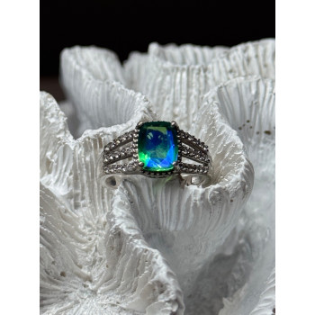 925 Sterling Silver Spinel & Beryl Ring Size 7.5