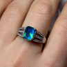 925 Sterling Silver Spinel & Beryl Ring Size 7.5