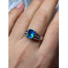 925 Sterling Silver Spinel & Beryl Ring Size 7.5