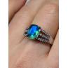 925 Sterling Silver Spinel & Beryl Ring Size 7.5