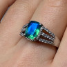 925 Sterling Silver Spinel & Beryl Ring Size 7.5