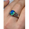 925 Sterling Silver Spinel & Beryl Ring Size 7.5