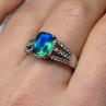 925 Sterling Silver Spinel & Beryl Ring Size 7.5