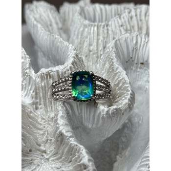 925 Sterling Silver Spinel & Beryl Ring Size 7.5