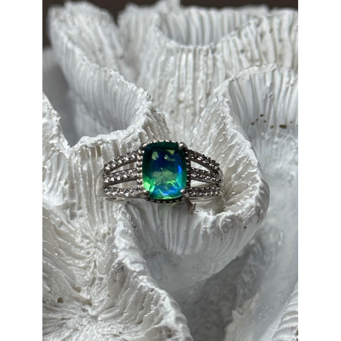 925 Sterling Silver Spinel & Beryl Ring Size 7.5