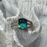925 Sterling Silver Spinel & Beryl Ring Size 7.5