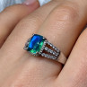 925 Sterling Silver Spinel & Beryl Ring Size 7.5