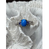 925 Sterling Silver Blue Agate, Tanzanite & Beryl Ring Size 7.5