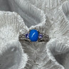 925 Sterling Silver Blue Agate, Tanzanite & Beryl Ring Size 7.5