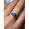 925 Sterling Silver Blue Agate, Tanzanite & Beryl Ring Size 7.5