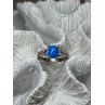 925 Sterling Silver Blue Agate, Tanzanite & Beryl Ring Size 7.5