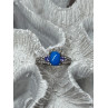 925 Sterling Silver Blue Agate, Tanzanite & Beryl Ring Size 7.5