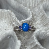 925 Sterling Silver Blue Agate, Tanzanite & Beryl Ring Size 7.5