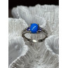 925 Sterling Silver Blue Agate, Tanzanite & Beryl Ring Size 7.5