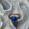 925 Sterling Silver Blue Agate, Tanzanite & Beryl Ring Size 7.5