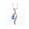 925 STERLING SILVER LONDON BLUE & WHITE TOPAZ CHAIN WITH PENDANT(2)