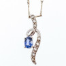 925 Sterling Silver London Blue & White Topaz Chain With Pendant(2)