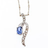 925 Sterling Silver London Blue & White Topaz Chain With Pendant(2)