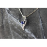 925 STERLING SILVER LONDON BLUE & WHITE TOPAZ CHAIN WITH PENDANT(2)
