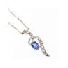 925 STERLING SILVER LONDON BLUE & WHITE TOPAZ CHAIN WITH PENDANT(2)