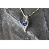 925 STERLING SILVER LONDON BLUE & WHITE TOPAZ CHAIN WITH PENDANT(2)