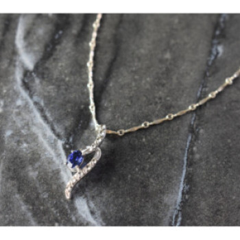 925 Sterling Silver London Blue & White Topaz Chain With Pendant(2)
