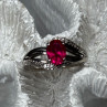 925 Sterling Silver Ruby Ring Size 6