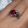 925 Sterling Silver Ruby Ring Size 6