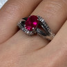 925 Sterling Silver Ruby Ring Size 6