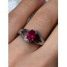 925 Sterling Silver Ruby Ring Size 6