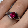 925 Sterling Silver Ruby Ring Size 6