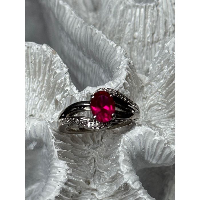 925 Sterling Silver Ruby Ring Size 6