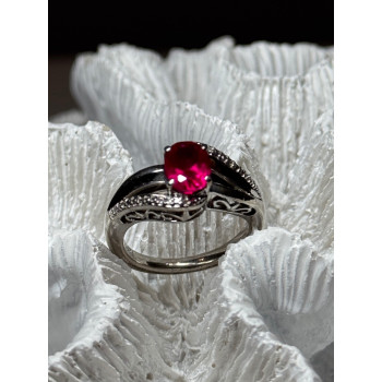 925 Sterling Silver Ruby Ring Size 6