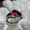 925 Sterling Silver Ruby Ring Size 6
