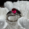 925 Sterling Silver Ruby Ring Size 6