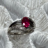 925 Sterling Silver Ruby Ring Size 6