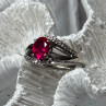 925 Sterling Silver Ruby Ring Size 6