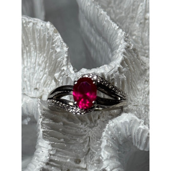 925 Sterling Silver Ruby Ring Size 6