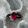 925 Sterling Silver Ruby Ring Size 6
