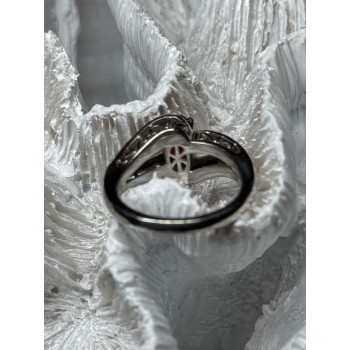 925 Sterling Silver Ruby Ring Size 6