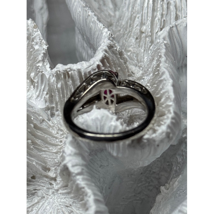 925 Sterling Silver Ruby Ring Size 6