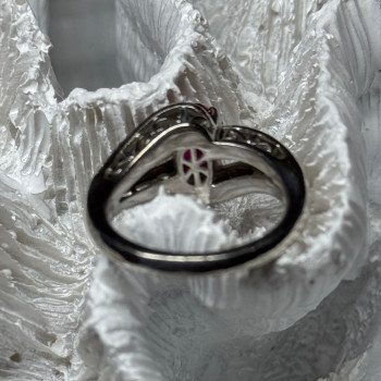 925 Sterling Silver Ruby Ring Size 6