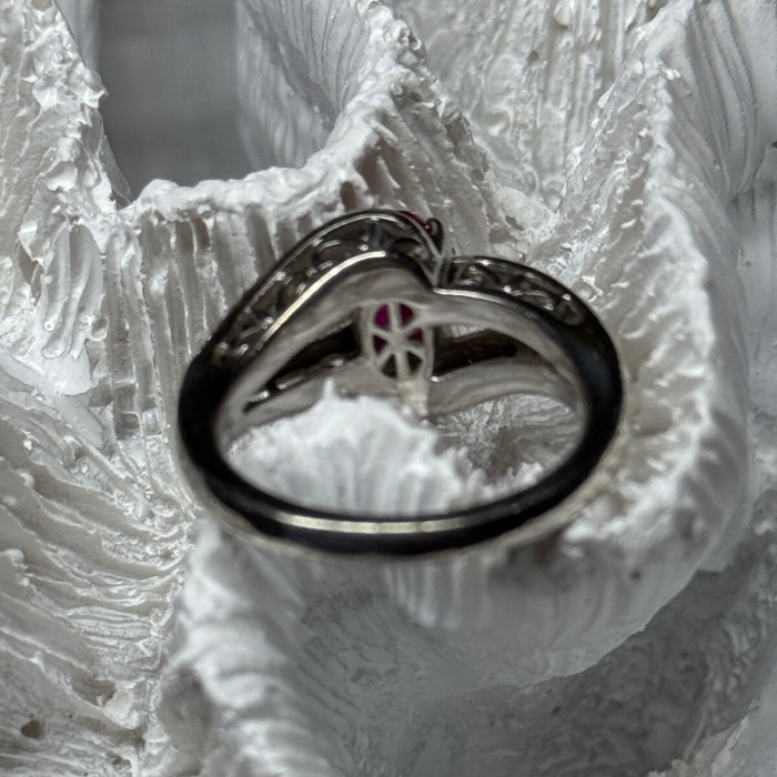 925 Sterling Silver Ruby Ring Size 6