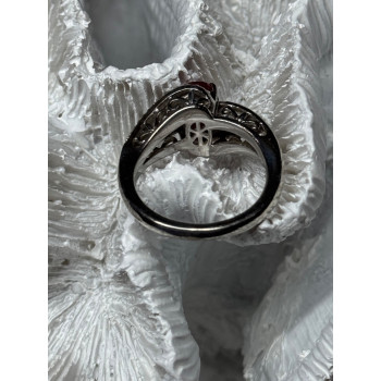 925 Sterling Silver Ruby Ring Size 6