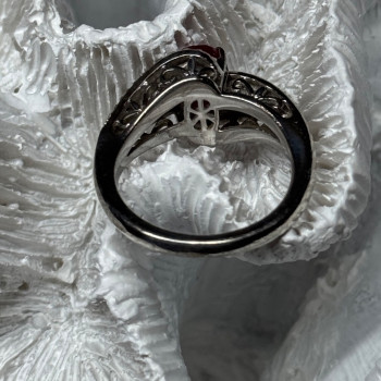 925 Sterling Silver Ruby Ring Size 6