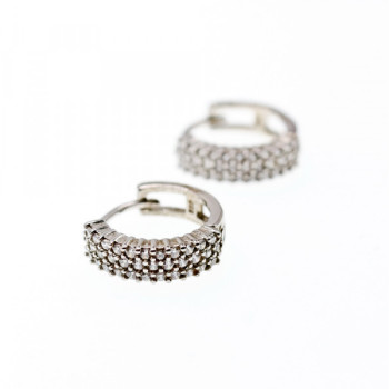 925 Sterling Silver White Sapphires Earrings
